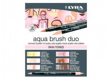 Rotulador lyra aqua brush acuarelable doble punta y pincel tonos piel blister de 6 unidades surtidas Rotulador lyra aqua brush acuarelable doble punta y pincel tonos piel blister de 6 unidades surtidas
