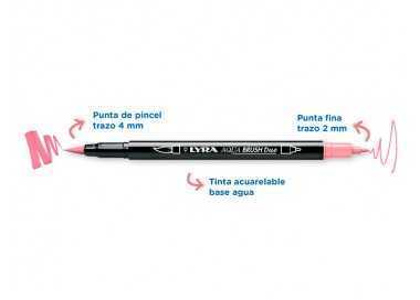 Rotulador lyra aqua brush acuarelable doble punta y pincel tonos piel blister de 6 unidades surtidas Rotulador lyra aqua brush acuarelable doble punta y pincel tonos piel blister de 6 unidades surtidas