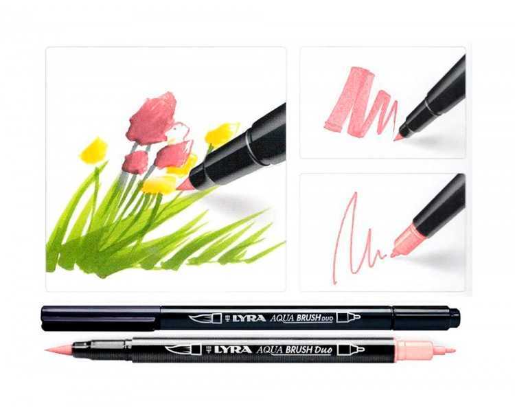 Rotulador lyra aqua brush acuarelable doble punta y pincel tonos piel blister de 6 unidades surtidas