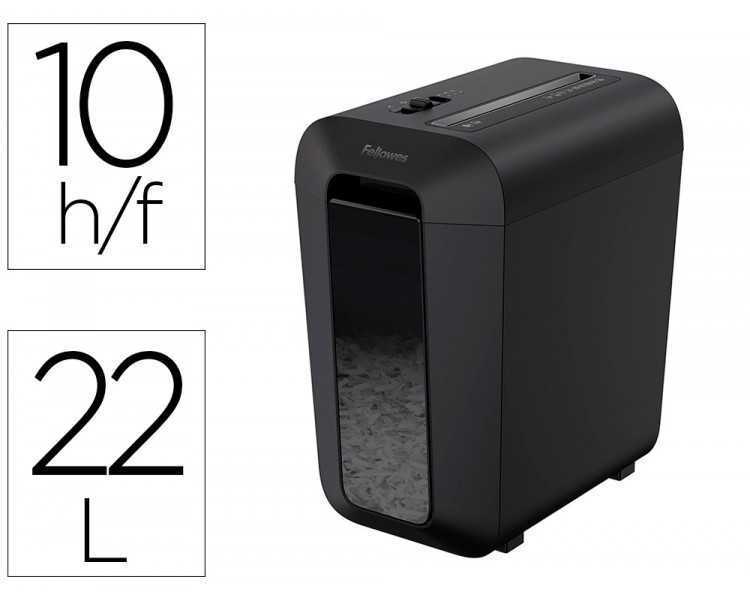 Destructora de documentos fellowes lx-65 capacidad de corte 10 hojas p4 destruye grapas clips y tarjetas