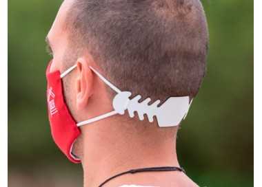 Ajustador salvaorejas mascarilla silicona flexible 3 posiciones ajuste color blanco 19,4x1,8 cm