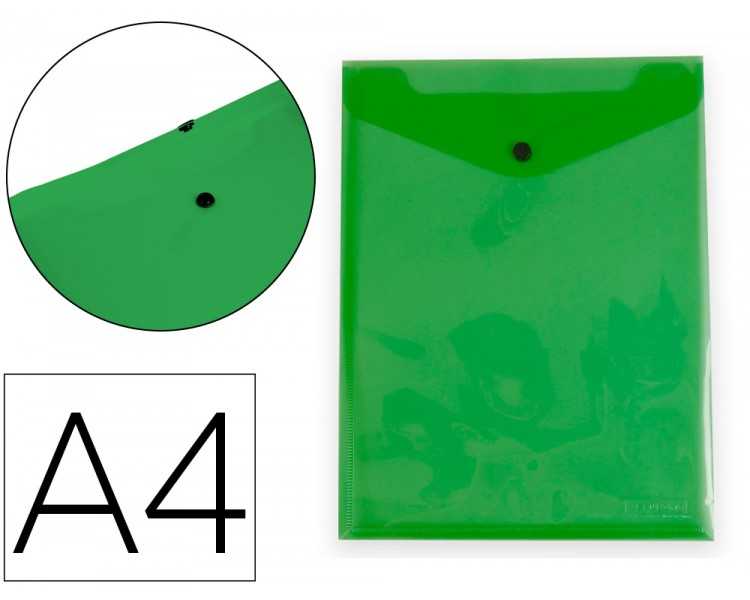 Carpeta liderpapel dossier broche polipropileno din a4 formato vertical con fuelle verde translucido