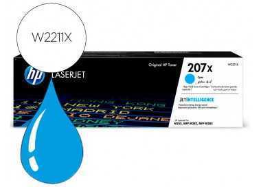 Toner hp 207x color laserjet pro m282nw / m283fdn / m283fdw cian 2.450 paginas