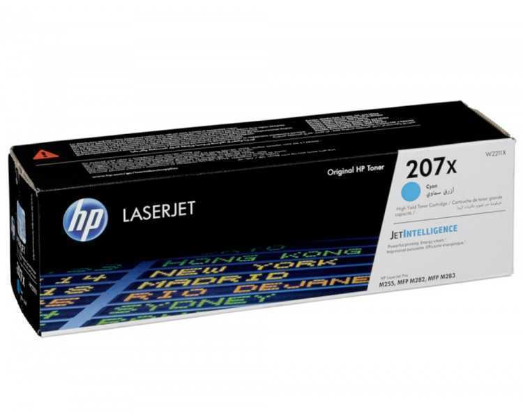 Toner hp 207x color laserjet pro m282nw / m283fdn / m283fdw cian 2.450 paginas