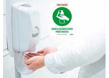 Señal adhesiva avery usar el desinfectante para las manos din a4 resistente a los rayos uv pack de 2 unidades