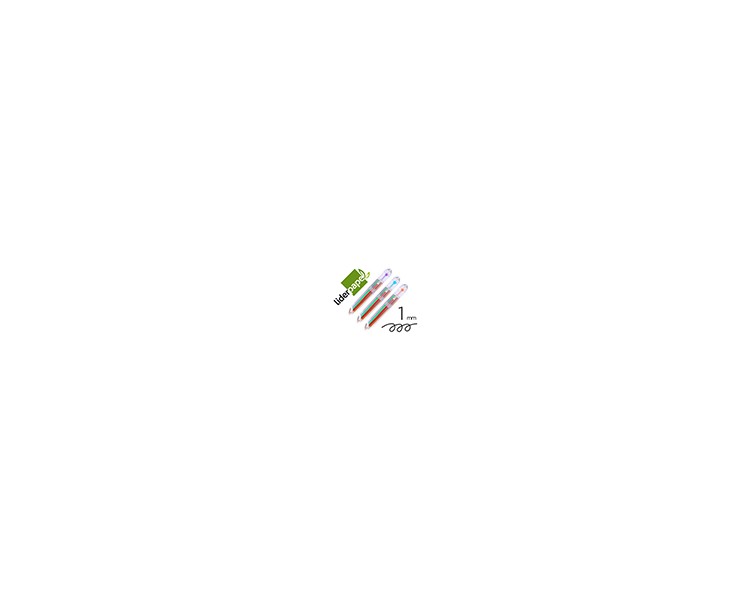 Boligrafo liderpapel 10 en 1 cuerpo transparente 10 colores 1 mm retractil