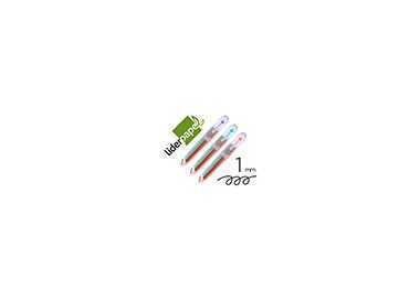 Boligrafo liderpapel 10 en 1 cuerpo transparente 10 colores 1 mm retractil