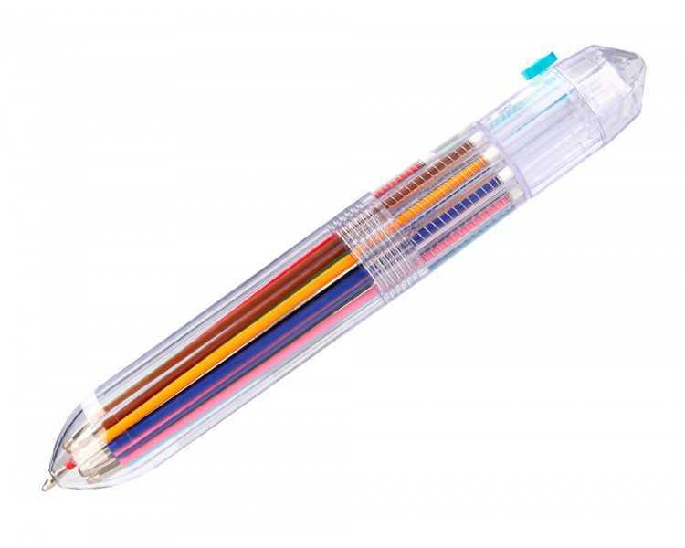 Boligrafo liderpapel 10 en 1 cuerpo transparente 10 colores 1 mm retractil