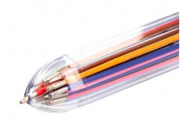 Boligrafo liderpapel 10 en 1 cuerpo transparente 10 colores 1 mm retractil
