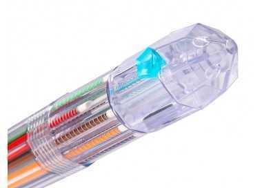 Boligrafo liderpapel 10 en 1 cuerpo transparente 10 colores 1 mm retractil