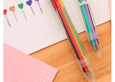 Boligrafo liderpapel 10 en 1 cuerpo transparente 10 colores 1 mm retractil
