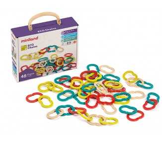 Juego miniland set de eslabones 48 piezas material eco friendly 240x190x80 mm