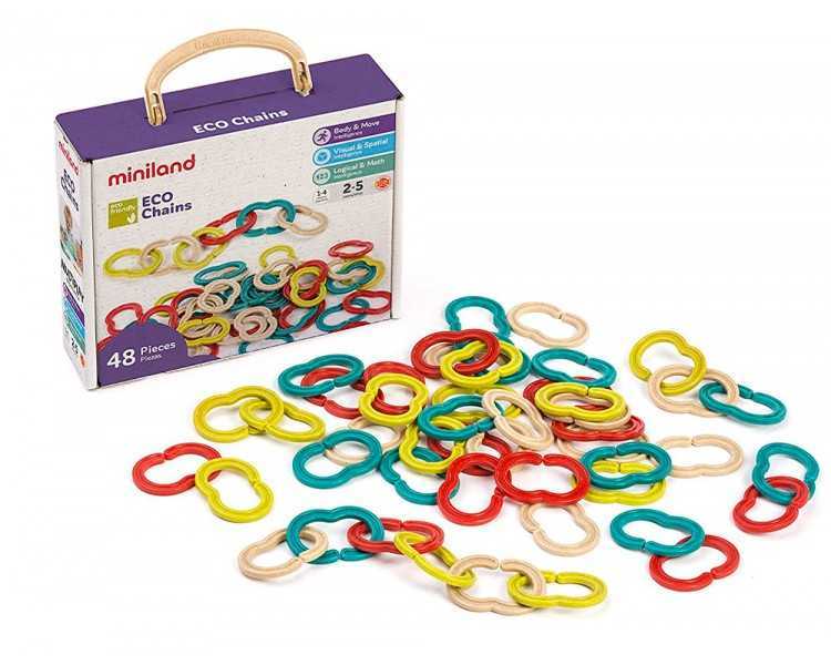 Juego miniland set de eslabones 48 piezas material eco friendly 240x190x80 mm