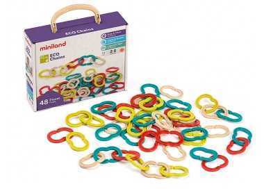 Juego miniland set de eslabones 48 piezas material eco friendly 240x190x80 mm