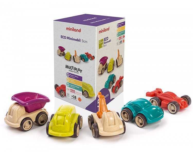 Juego miniland set de 5 minimobiles fabricados en material eco friendly 150x210x150 mm