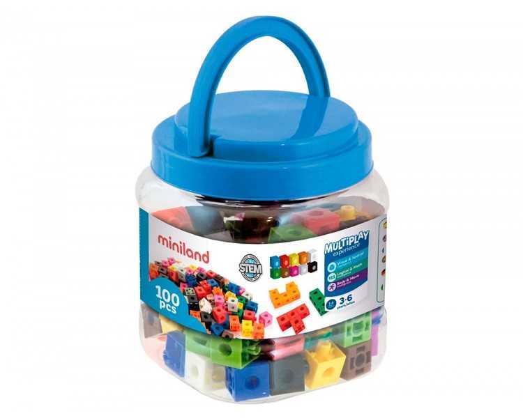 Juego miniland 100 cubos de 2 cm para juegos matematicos 125x150x125 mm