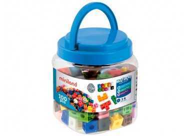Juego miniland 100 cubos de 2 cm para juegos matematicos 125x150x125 mm