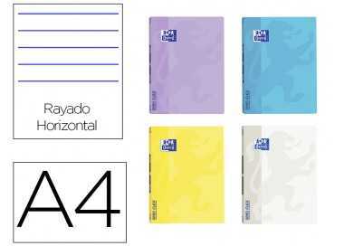 Libreta grapada oxford openflex tapa plastico din a4 48 hojas horizontal colores pastel surtidos
