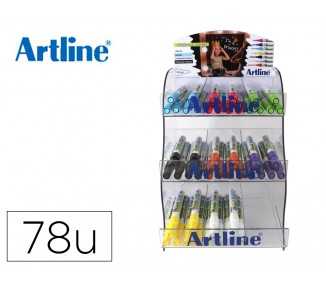 Rotulador artline pizarra epd-4 opaque ink board punta redonda 2 mm expositor de 78 unidades colores surtidos