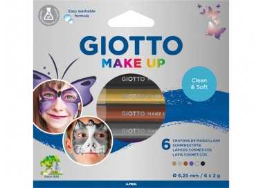 Set giotto make up 6 lapices cosmeticos colores metalicos