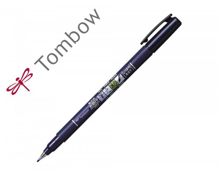 Rotulador tombow fudenosuke tinta base de agua punta pincel dura negro
