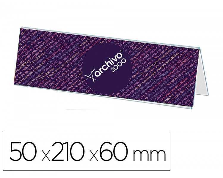 Identificador sobremesa archivo 2000 premium poliestireno cristal transparente 50x210x60 mm