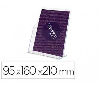 Expositor archivo 2000 premium portafolletos din a5 vertical cristal transparente 95x160x210mm