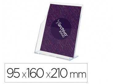 Expositor archivo 2000 premium portafolletos din a5 vertical cristal transparente 95x160x210mm