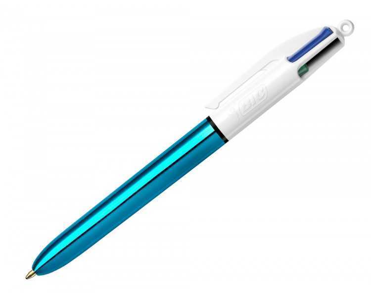 Boligrafo bic cuatro colores shine azul punta de 1 mm