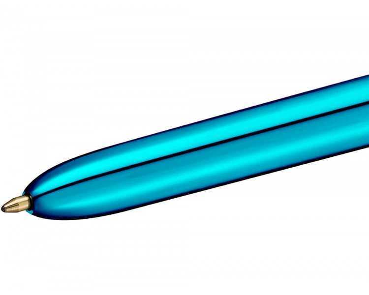 Boligrafo bic cuatro colores shine azul punta de 1 mm