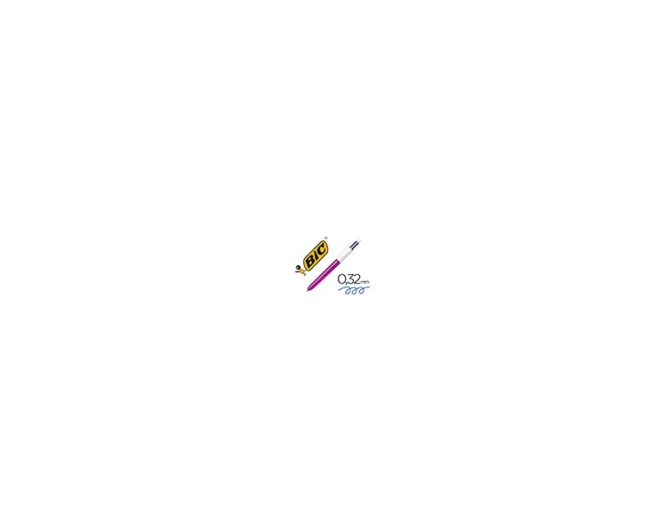 Boligrafo bic cuatro colores shine morado punta de 1 mm