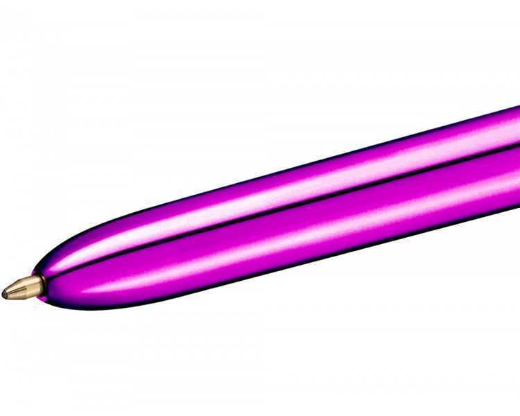 Boligrafo bic cuatro colores shine morado punta de 1 mm