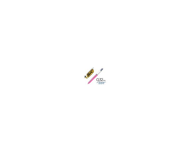 Boligrafo bic cuatro colores shine rosa punta de 1 mm