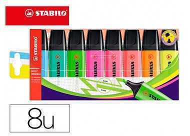 Rotulador stabilo boss fluorescente 70 estuche de 8 unidades colores surtidos