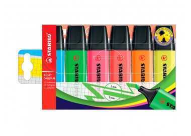 Rotulador stabilo boss fluorescente 70 estuche de 6 unidades colores surtidos Rotulador stabilo boss fluorescente 70 estuche de 6 unidades colores surtidos