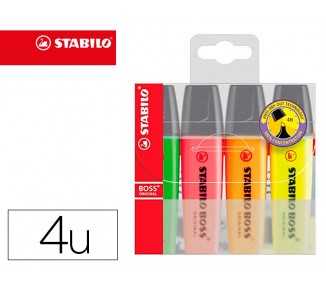 Rotulador stabilo boss fluorescente 70 estuche de 4 unidades colores surtidos