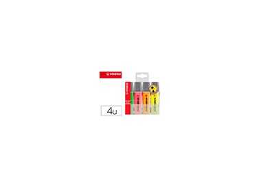 Rotulador stabilo boss fluorescente 70 estuche de 4 unidades colores surtidos