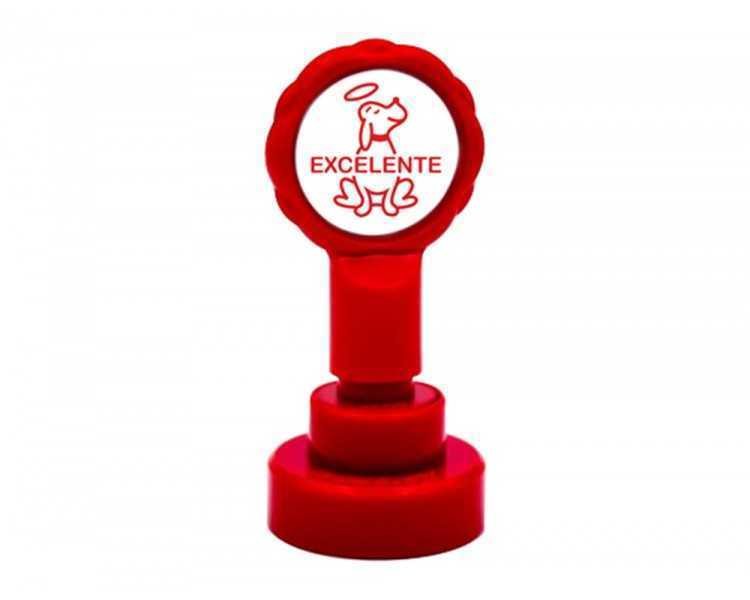 Sello artline emoticono excelente color rojo 22 mm diametro