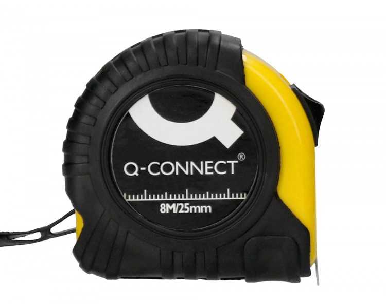 Flexometro q-connect con freno material antichoque 25 mm de ancho longitud 8 mt