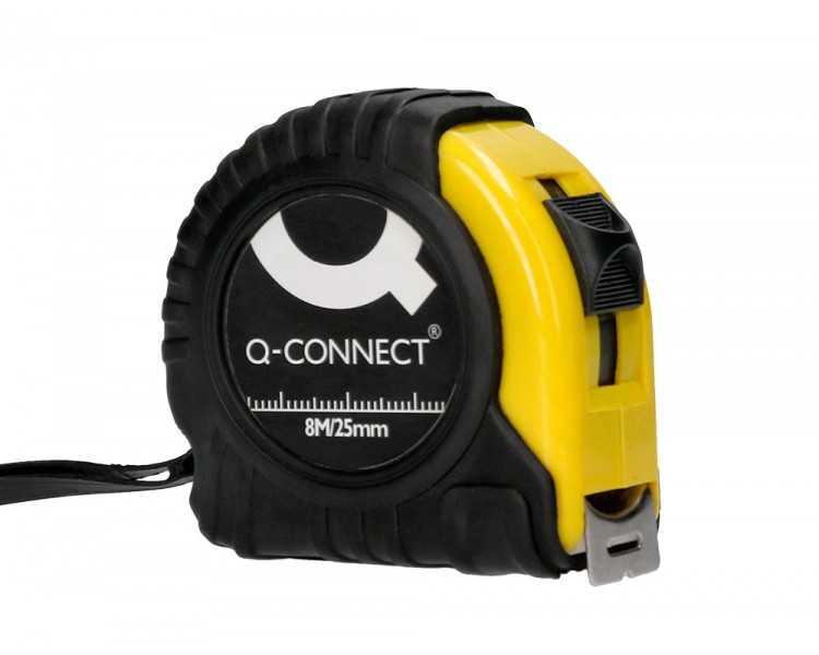 Flexometro q-connect con freno material antichoque 25 mm de ancho longitud 8 mt