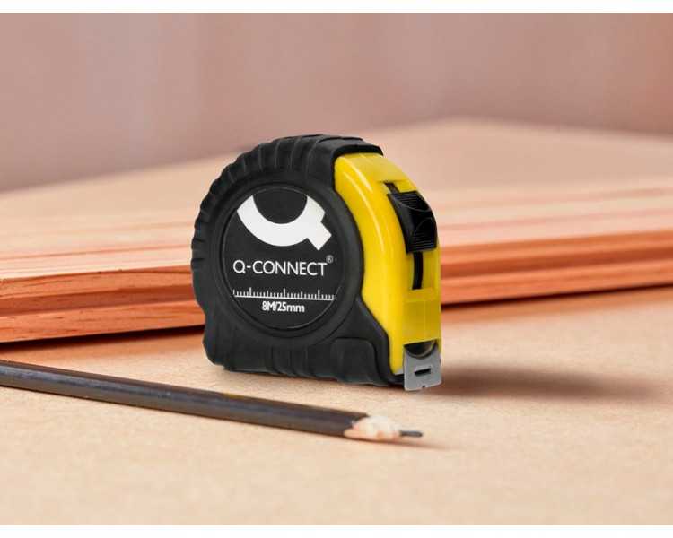 Flexometro q-connect con freno material antichoque 25 mm de ancho longitud 8 mt