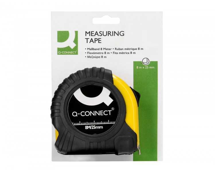 Flexometro q-connect con freno material antichoque 25 mm de ancho longitud 8 mt