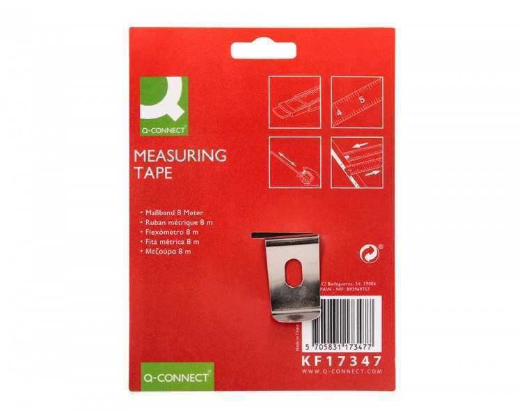 Flexometro q-connect con freno material antichoque 25 mm de ancho longitud 8 mt