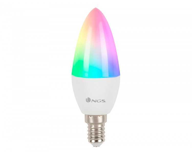 Bombilla ngs smart wifi led bulb gleam 514c halogena colores 5w 500 lumenes e14 regulable en intesidad