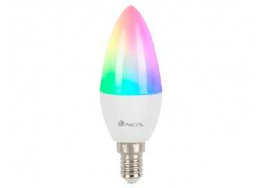 Bombilla ngs smart wifi led bulb gleam 514c halogena colores 5w 500 lumenes e14 regulable en intesidad