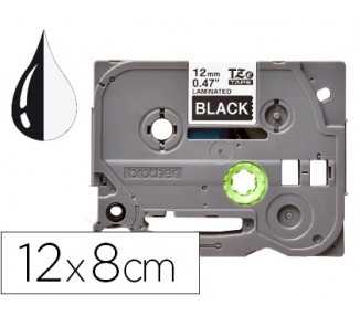 Cinta q-connect tze-335 negro-blanco 12mm longitud 8mt