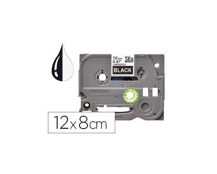 Cinta q-connect tze-335 negro-blanco 12mm longitud 8mt