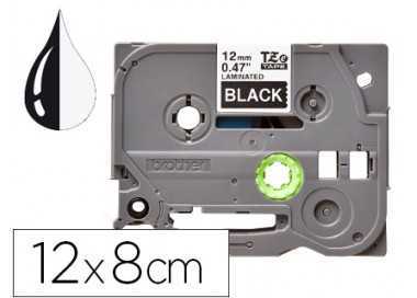 Cinta q-connect tze-335 negro-blanco 12mm longitud 8mt