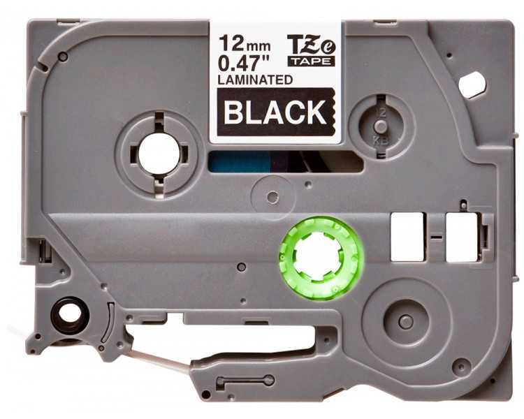 Cinta q-connect tze-335 negro-blanco 12mm longitud 8mt