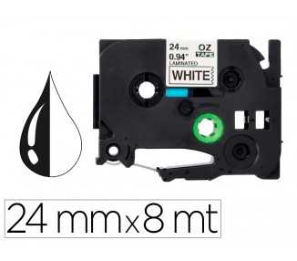 Cinta q-connect tze-251 blanco-negro 24mm longitud 8 mt